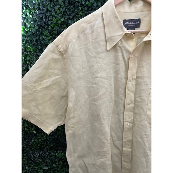 Eddie Bauer, Linen, Yellow Tall Shirt Size XLT - Picture 2 of 4